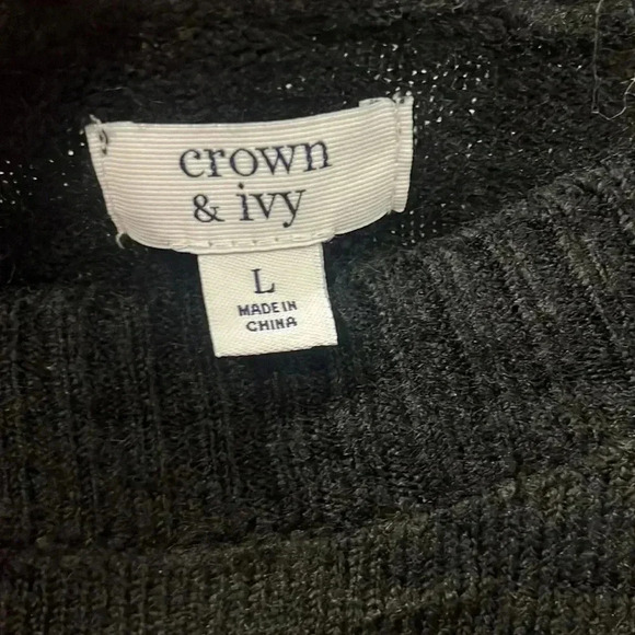 Crown& ivy black sweater size large - Picture 2 of 2